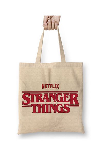 Baskı Dükkanı Stranger Things 002 υφασμάτινη τσάντα με μακριά λαβή