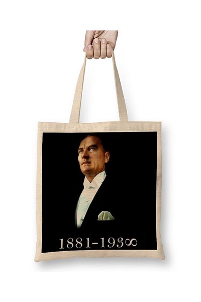 Baskı Dükkanı Mustafa Kemal Atatürk 4 υφασμάτινη τσάντα με μακριά λαβή