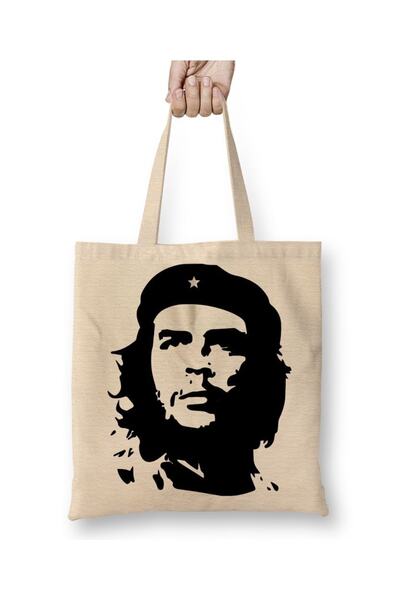 Baskı Dükkanı حقيبة قماش تشي جيفارا بيد طويلة