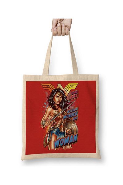 Baskı Dükkanı Υφασμάτινη τσάντα Wonder Woman Diana Prince με μακριά λαβή