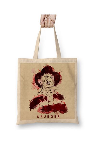 Baskı Dükkanı Υφασμάτινη τσάντα Freddy Krueger με μακριά λαβή