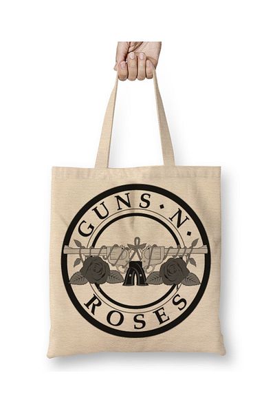 Baskı Dükkanı Guns And Roses Gnr Axl Rose Slash Aerosmith Skid Row Hard Rock Geantă din pânză cu mâner lung