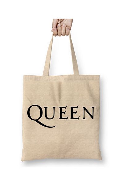 Baskı Dükkanı Υφασμάτινη τσάντα Queen Logo με μακριά λαβή