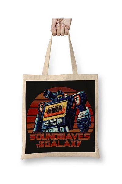 Baskı Dükkanı Geantă din pânză Transformers Soundwaves Of The Galaxy cu mâner lung