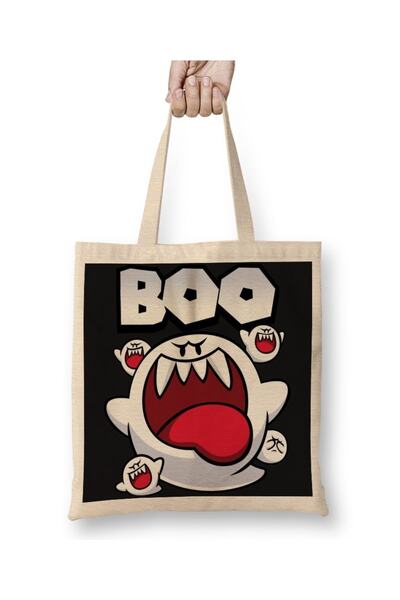 Baskı Dükkanı Super Mario Boo tkanina Torba duga Sa ručkom