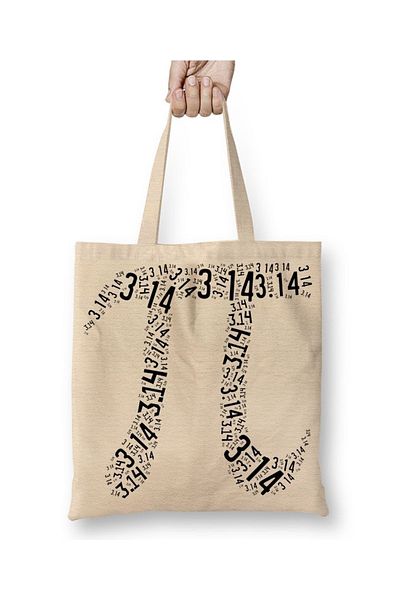 Baskı Dükkanı Pi Count Mathematica Math Special Design Pi Day υφασμάτινη τσάντα με μακριά λαβή
