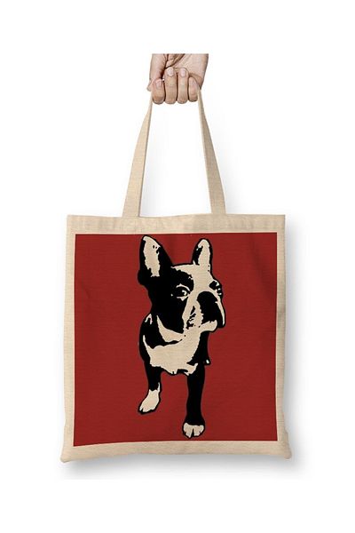 Baskı Dükkanı Τσάντα Bullfrances Pug Dog Tote με μακριά λαβή