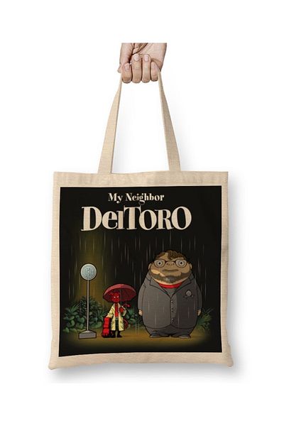 Baskı Dükkanı Υφασμάτινη τσάντα Totoro My Neighbor Deltoro με μακριά λαβή