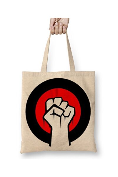 Baskı Dükkanı Revolution Fist tkanina Torba dugačka Sa ručkom
