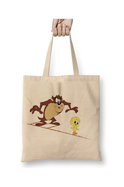Baskı Dükkanı Looney Tunes Looney Tweety tkanina Torba duga Sa ručkom