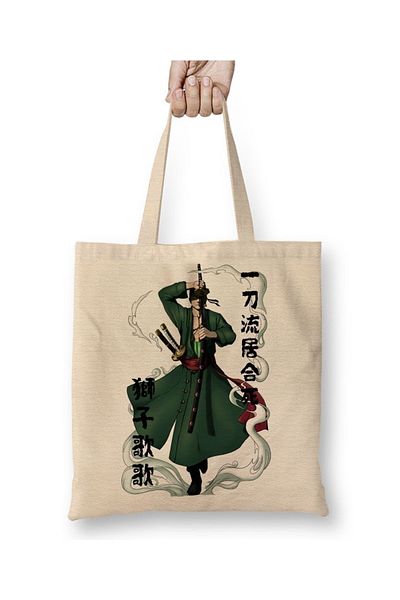 Baskı Dükkanı Roronoa Zoro One Piece υφασμάτινη τσάντα με μακριά λαβή
