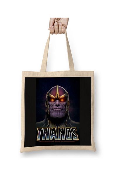 Baskı Dükkanı Thanos Marvel υφασμάτινη τσάντα με μακριά λαβή
