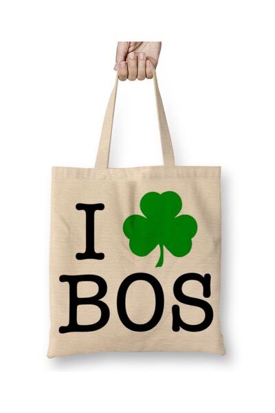 Baskı Dükkanı I Clover Boston tkanina Torba duga Sa ručkom
