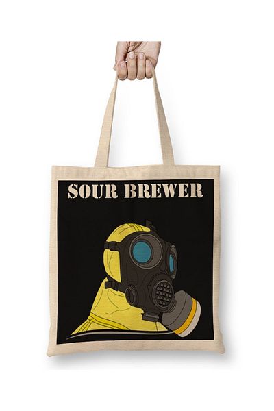 Baskı Dükkanı Sour Brewer Vestebera υφασμάτινη τσάντα μακριά λαβή