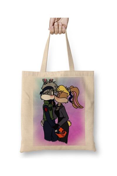 Baskı Dükkanı Looney Tunes Lola Bunny i Bugs platno Torba dugo Sa ručkom