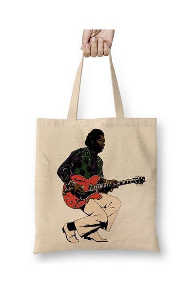 Baskı Dükkanı Υφασμάτινη τσάντα Chuck Berry με μακριά λαβή