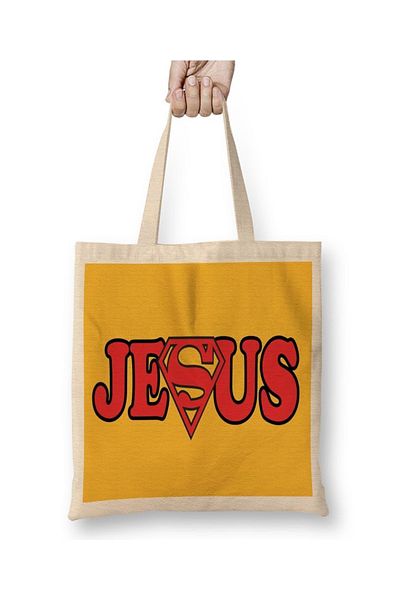 Baskı Dükkanı Υφασμάτινη τσάντα Super Jesus με μακριά λαβή
