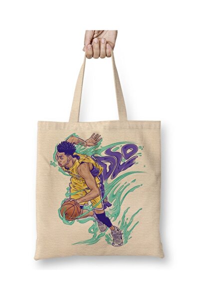 Baskı Dükkanı Košarkaška lopta Dangelo Russell Cloth Torba Dugačka Sa ručkom
