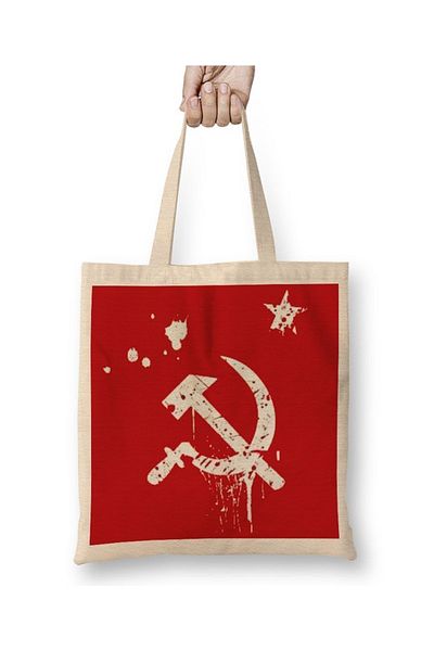 Baskı Dükkanı Υφασμάτινη τσάντα Revolution Sickle Hammer με μακριά λαβή