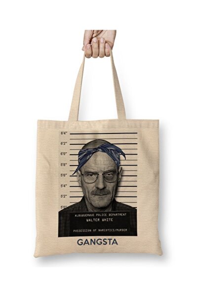 Baskı Dükkanı Walter White Gangsta Branco Tkanina Torba Duga Sa ručkom
