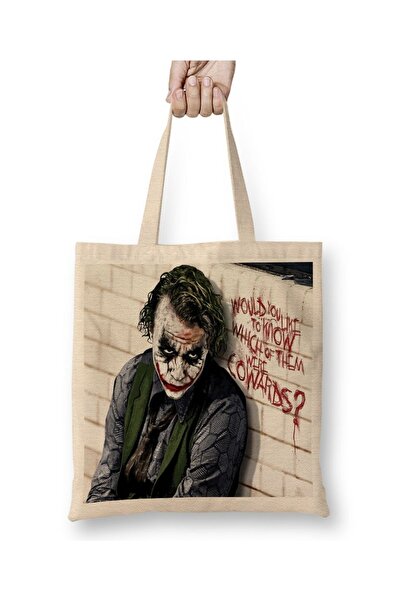 Baskı Dükkanı حقيبة جوكر قماشية بيد طويلة