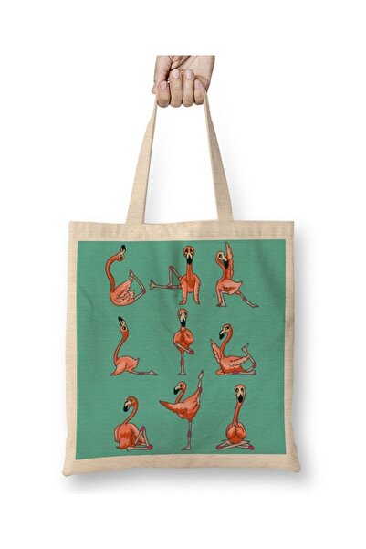 Baskı Dükkanı Flamingo joga tkanina Torba duga Sa ručkom