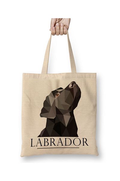 Baskı Dükkanı Labrador Black Pug Dog υφασμάτινη τσάντα με μακριά λαβή