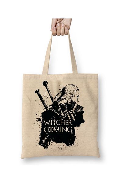 Baskı Dükkanı Witcher Is Coming υφασμάτινη τσάντα με μακριά λαβή