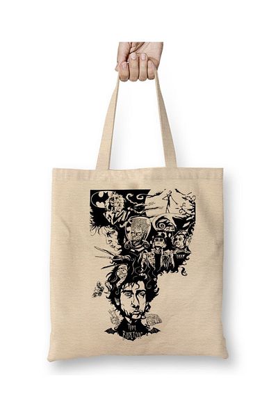 Baskı Dükkanı Υφασμάτινη τσάντα Tim Burton με μακριά λαβή
