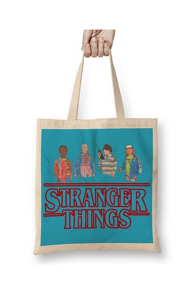 Baskı Dükkanı Stranger Things 06 υφασμάτινη τσάντα με μακριά λαβή