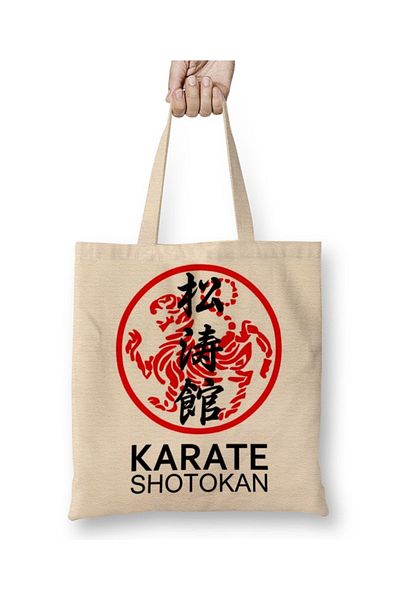 Baskı Dükkanı Geantă din pânză Kung Fu Karate Shotokan cu mâner lung