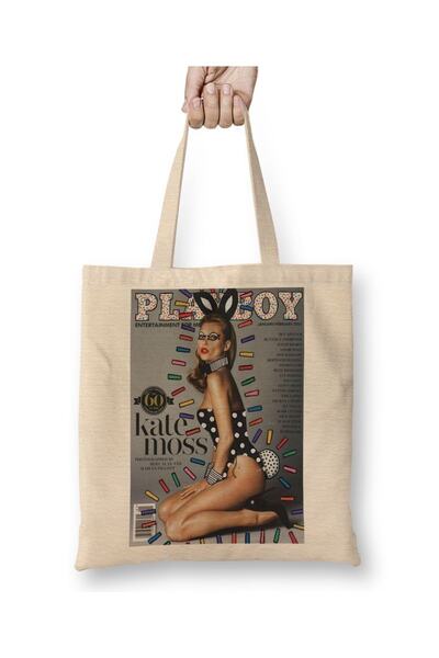 Baskı Dükkanı Play Boy Kate Moss tkanina Torba duga Sa ručkom