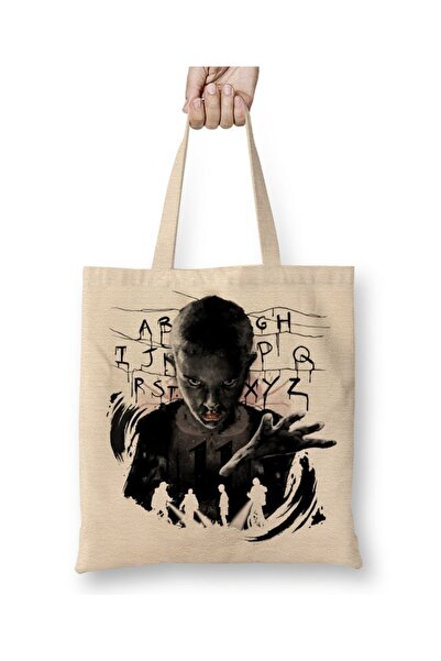 Baskı Dükkanı Geantă din pânză Stranger Things Abcd cu mâner lung