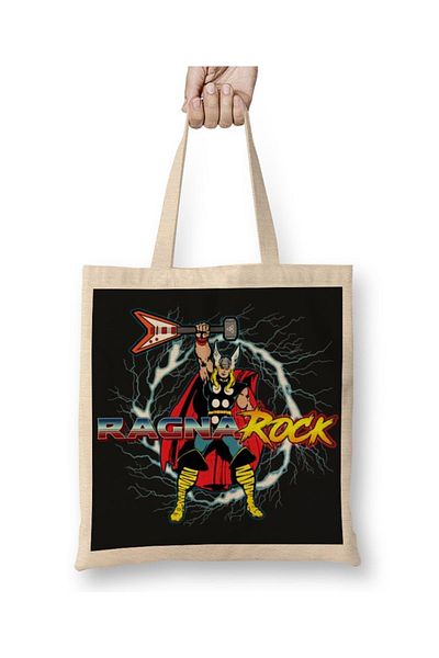 Baskı Dükkanı Geantă din pânză Thor Ragna Rock cu mâner lung
