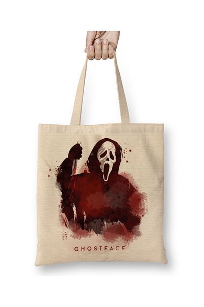 Baskı Dükkanı Υφασμάτινη τσάντα Scream Ghost Face με μακριά λαβή