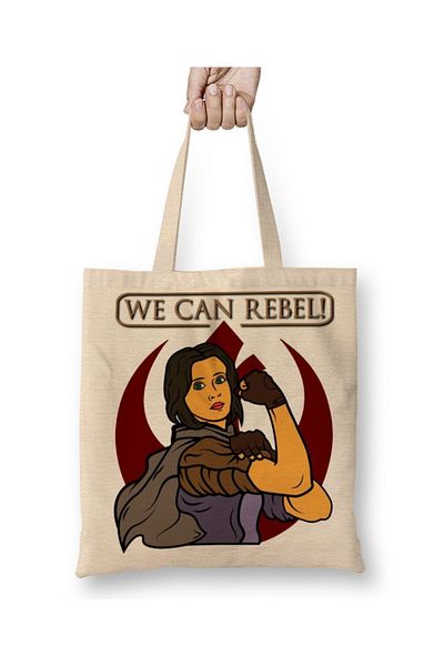 Baskı Dükkanı Jyn Erso We Can Rebel Rogue One Geantă din pânză cu mâner lung