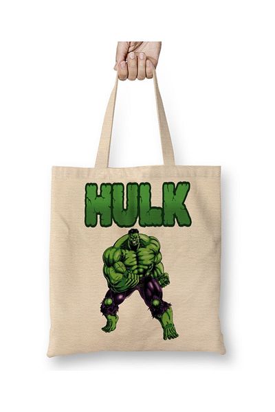 Baskı Dükkanı Geantă din pânză Hulk Green Giant cu mâner lung