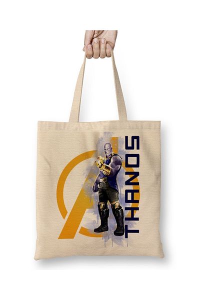 Baskı Dükkanı Υφασμάτινη τσάντα Avengers Thanos με μακριά λαβή
