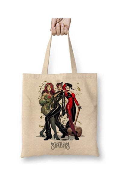 Baskı Dükkanı Gotham City Sirens tkanina Torba duga Sa ručkom