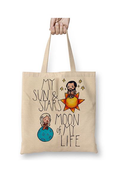 Baskı Dükkanı Υφασμάτινη τσάντα Khaleesi And Khal Drogo με μακριά λαβή