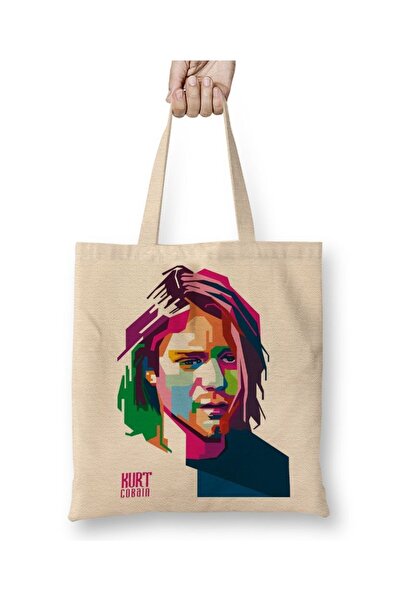 Baskı Dükkanı Kurt Cobain tkanina Torba duga Sa ručkom