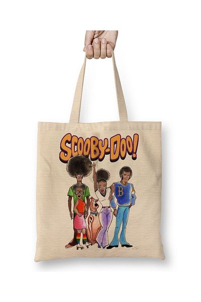 Baskı Dükkanı Geantă din pânză Afro Scooby Exclusıva Do Canario Bastardo cu mâner lung