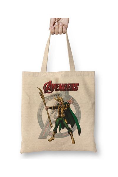 Baskı Dükkanı Υφασμάτινη τσάντα Avengers Loki με μακριά λαβή