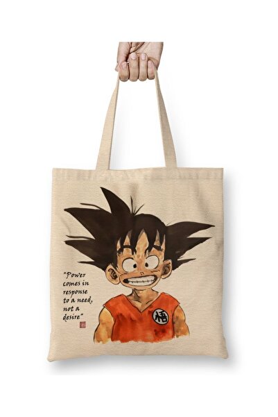Baskı Dükkanı Dragonball Drsko osmehnut Goku Tkanina Torba Duga Sa ručkom