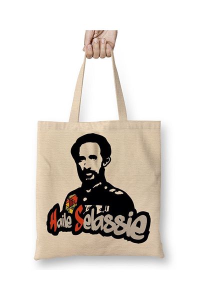 Baskı Dükkanı Υφασμάτινη τσάντα Haile Selassie με μακριά λαβή