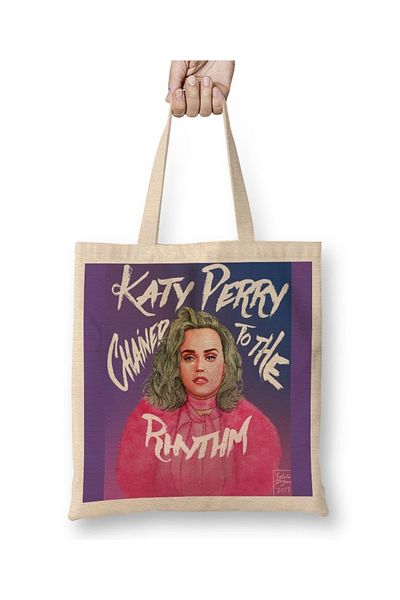 Baskı Dükkanı Katy Perry Chained To The Rhythm υφασμάτινη τσάντα με μακριά λαβή