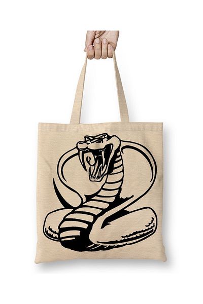Baskı Dükkanı Snake Mustang υφασμάτινη τσάντα μακριά λαβή