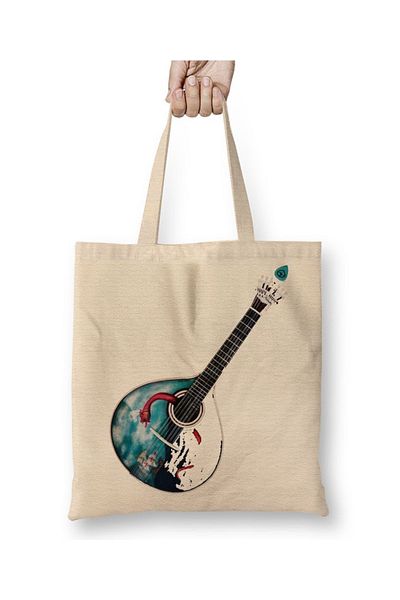 Baskı Dükkanı Guitarra Portuguesa Guitar Cloth Bag Long Handle