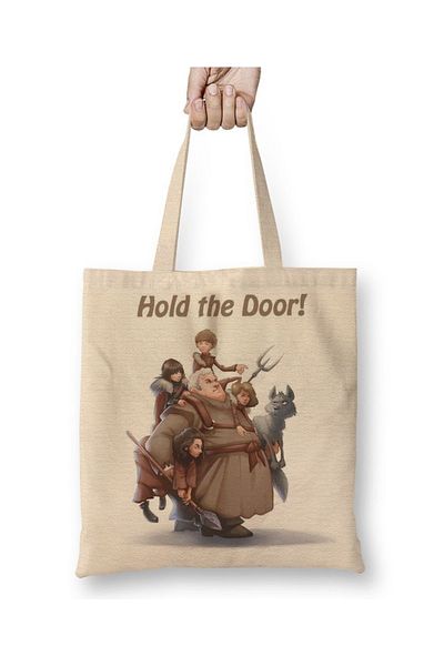 Baskı Dükkanı Hold My Door Hodor υφασμάτινη τσάντα με μακριά λαβή