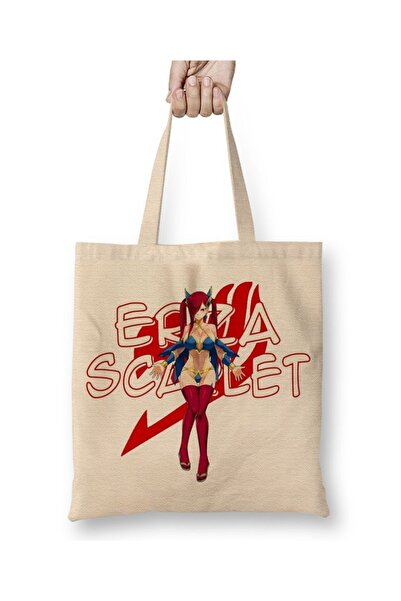 Baskı Dükkanı Fairy Tail Erza Scarlet Anime Manga Tkanina Torba Duga Sa ručkom